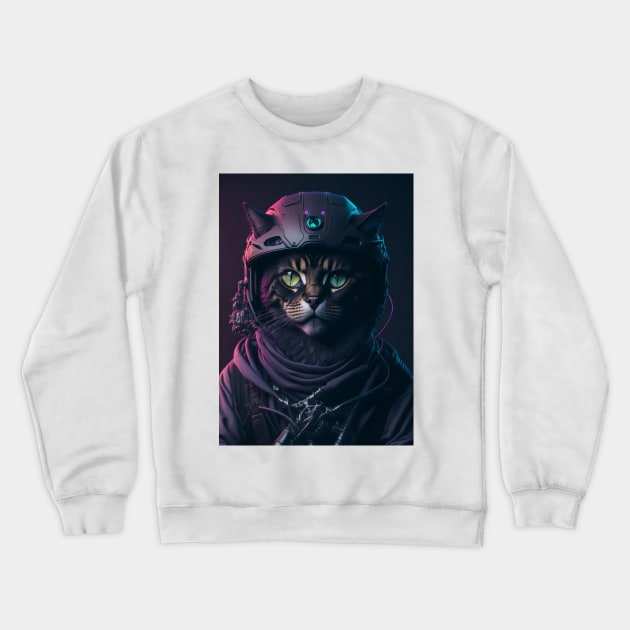 Future Biker Cat Crewneck Sweatshirt by johnsalonika84